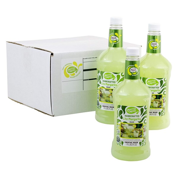 Master of Mixes Margarita Lite Drink Mix, Ready To Use, 1.75 Liter Bottle (59.2 Fl Oz), Pack of 3