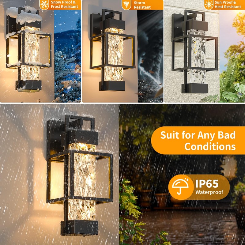 Hotsonic 2 Pack Dusk to Dawn Outdoor Porch Light Fixtures