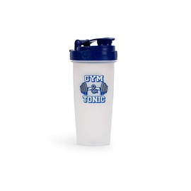 "Gym & Tonic" Plastic Shaker Bottle | Portable Blender For Protein Shakes And Smoothies | BPA-Free Drink Mixer With Blending Ball | Exercise And Fitness Gifts | Holds 20 Ounces