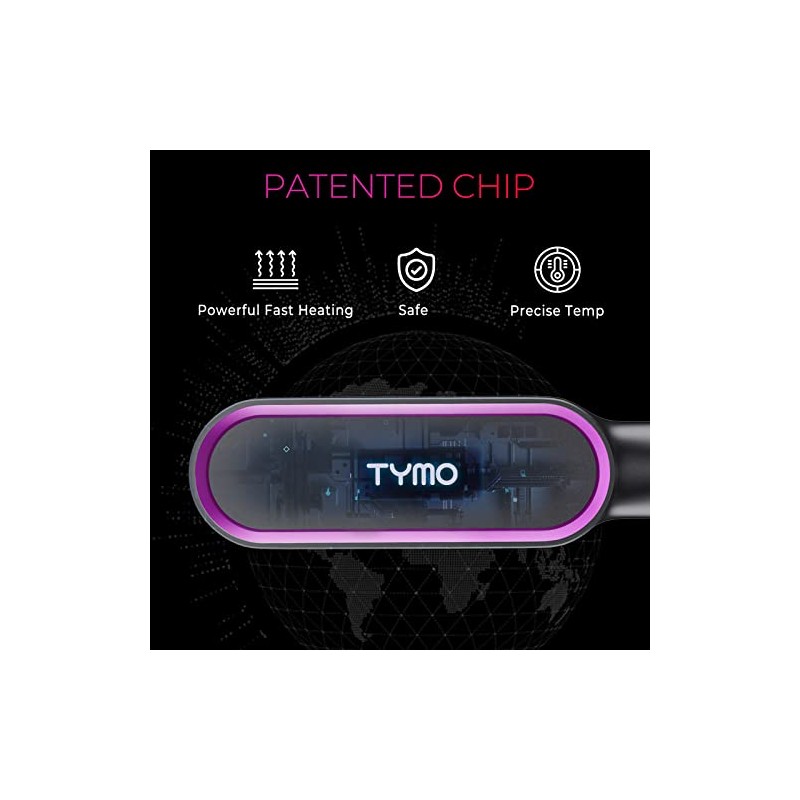 TYMO Cepillo para alisar el pelo, negro mate