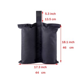 YELAIYEHAO Grade Heavy Duty Double-Stitched Weights Bag, Leg Weights for Pop up Canopy Tent Weighted Feet Bag Sand Bag outdoor bag Black (LARGE-4PCX17.3X18.1 INCH, Black)
