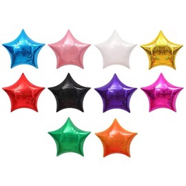 STIMULATE SZXXZZMY 20 Assorted Color Star Shaped Balloons 18 Inches 10 Kinds of Rainbow Party Foil Balloons, Foil Balloons for Party Decoration, Birthday Party Supplies or Wedding Ceremony.