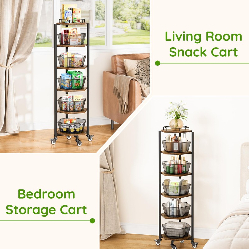 Fruit and Vegetable Storage Basket for Kitchen, 6 Tier Kitchen