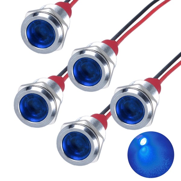 DMWD 5Pcs 12V-24V Energy Saving LED Indicator Light Mounting Hole