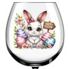x12 Rabbit Easter Bunny Glass Vinyl Decal Stickers Colour ol490