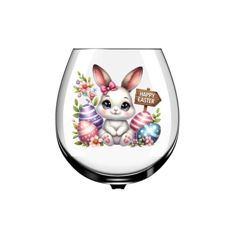 x12 Rabbit Easter Bunny Glass Vinyl Decal Stickers Colour ol490