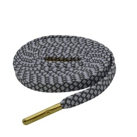 Mr. Lacy Rush Ropies Flat Shoe Laces, Multicolour (White-Grey-Gold), 121-130 Centimeters