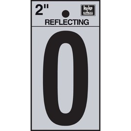 2" Self Stick Reflective Letter Number [Set of 10] Number: 0