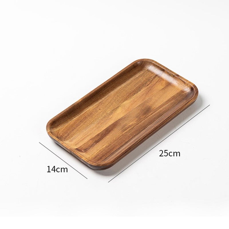 Eabdice Solid Wood Tea Tray, Rectangular Waiter Tray, Decorative Breakfast