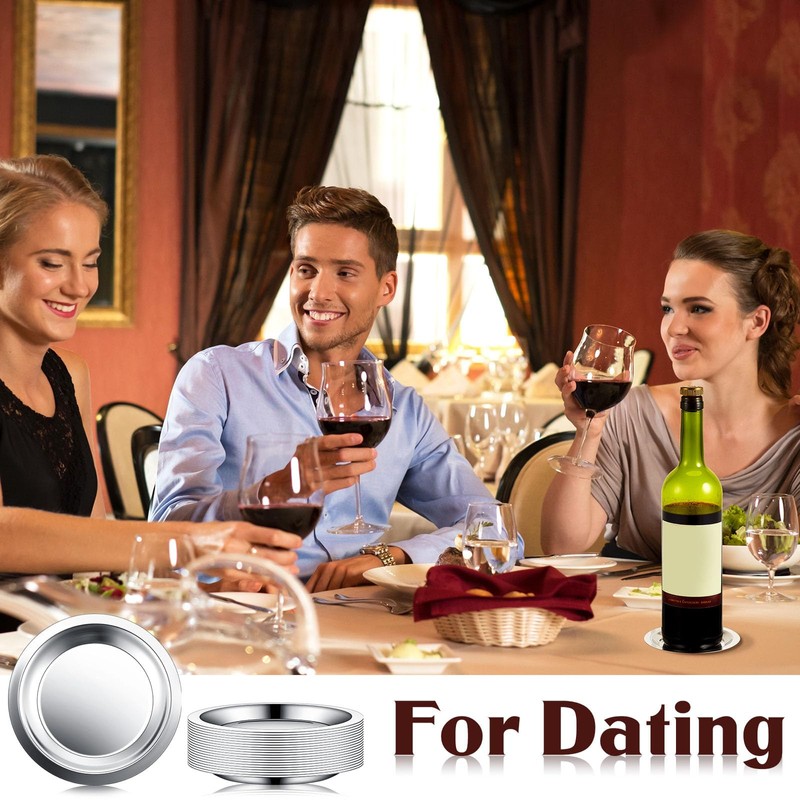 Set of 20 Wine Bottle Coaster Smooth Stainless Steel Coasters