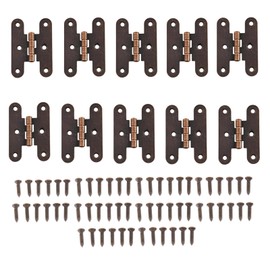 dophee 10Pcs Antique Bronze H-Type Cabinet Hinges, Decorative Hinges for Doors Windows Kitchen Cupboard Wardrobe Wooden Boxes Jewelry Boxes, 55x38mm/2.17"x1.5", Red Bronze