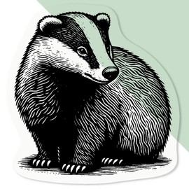 Azeeda 4 x Klein 50mm 'Dachsjunges' Permanente Transparente Aufkleber für Fenster/Autos/Wände/Skateboards etc (DC00126756)