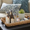 Girimax Grey Glass Flameless Candles with Remote, Flickering LED Votive