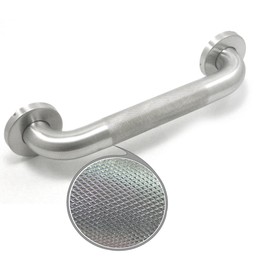 WingIts WGB6SSKN18 STANDARD Grab Bar, Diamond Knurled Grip, Concealed Mount, Satin Knurled Stainless Steel, 18-Inch Length by 1.50-Inch Diameter (21-Inch Overall Length)