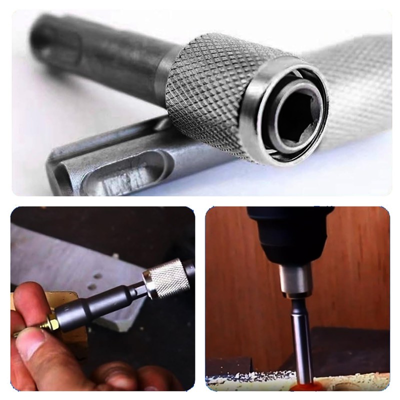 Bestgle 5Pcs SDS-Plus Drill Chuck Adapter, 6.35mm 1/4 Inch Hex