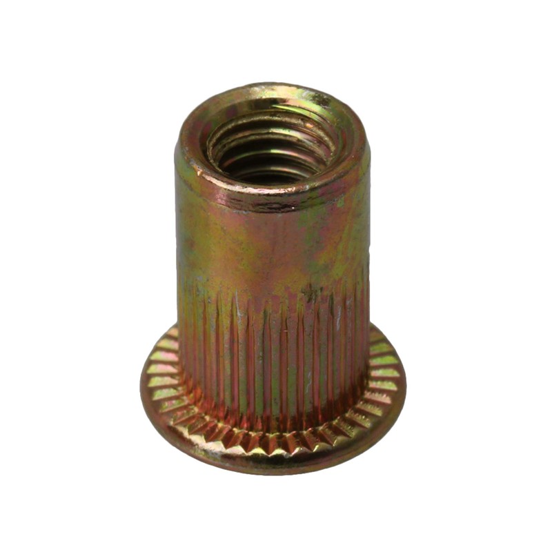 BQLZR Carbon Steel M6 Threaded Flat Head Rivet Nut Flat