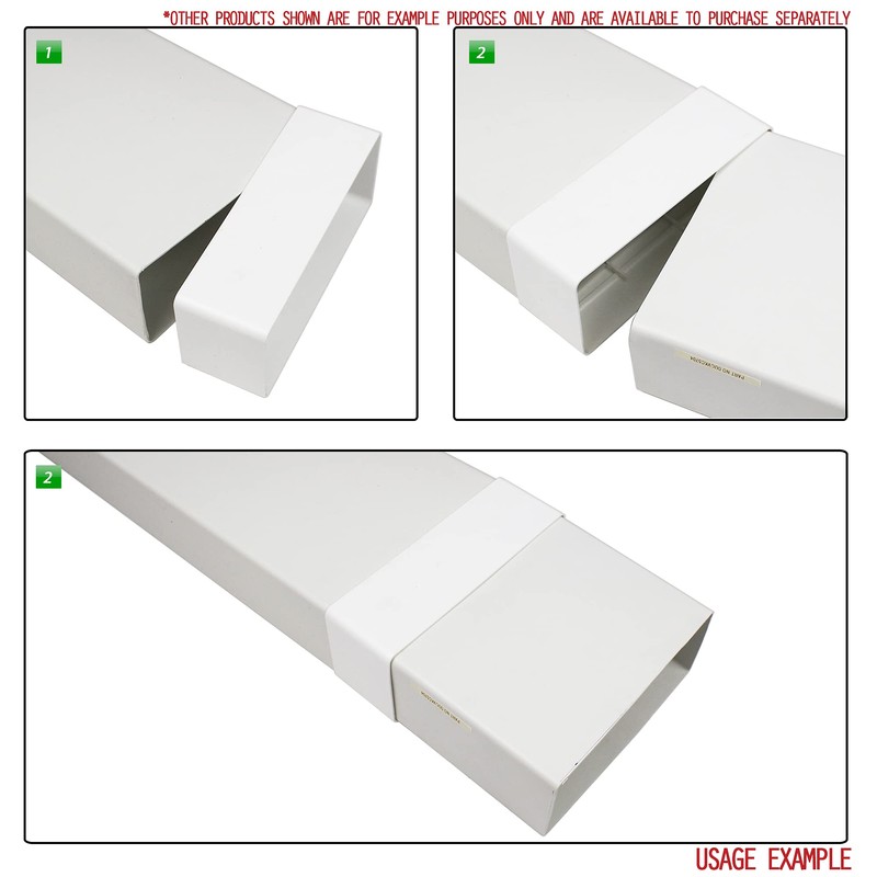 Kair Rectangular Straight Connector 220mm x 90mm Flat Pipe Joint