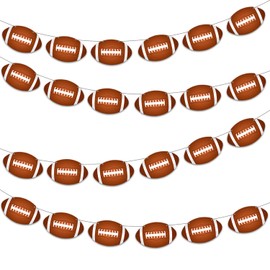 Football Party Banners Football Party Decorations 4PCS Pre-Strung Football Party Paper Cutout Banners Bowl Game Fans Decor for Sport Theme Birthday Baby Shower Home Classroom Favor Supplies