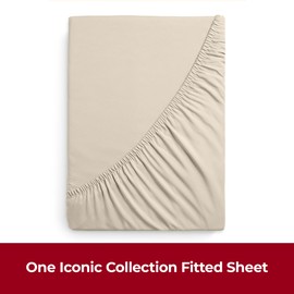 Mellanni Double Fitted Sheet Deep Fit 30 Cm - All Around Elastic Bed Sheets - Shrinkage & Fade Resistant Deep Fitted Sheets - Ultra Soft Brushed Microfiber - (Double, 135x190 cm, Beige)