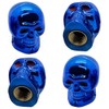 4PCS Skull Style Tire Valve Stem Caps, Antirust Copper Core Stem Covers, Leakproof Tire Valve Protection Cover, Universal Decorative Air Caps Cover for Most Car Truck SUV Motorcycle Bike (Blue)