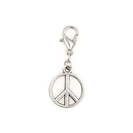 Peace Sign Clip on Charm Perfect for Necklaces and Bracelets 96P