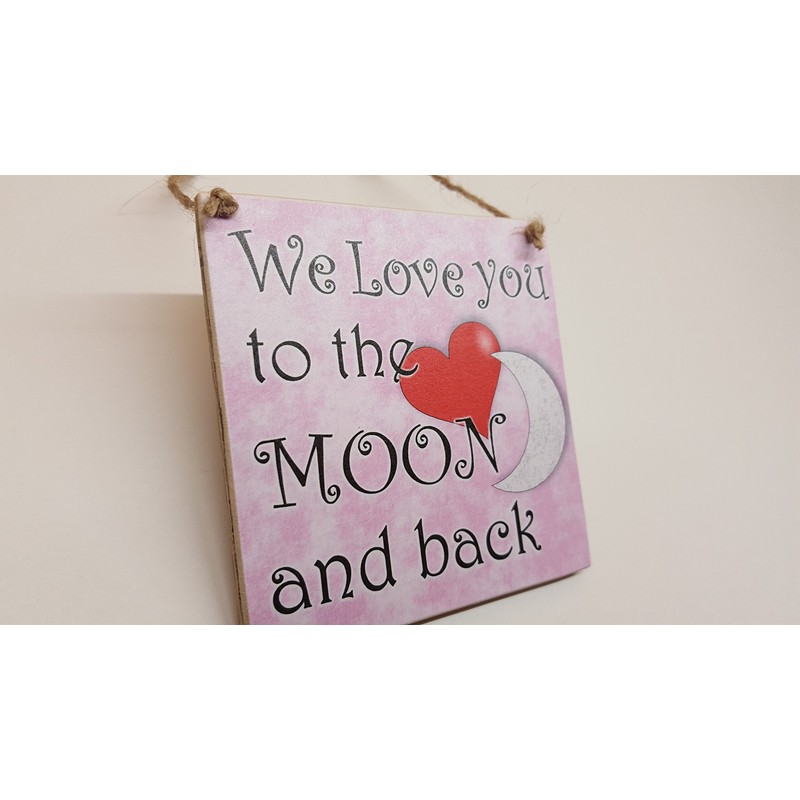 HmHome We Love You To The Moon and Back Pink