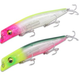 CONTYU Chivas Lures Set Minnow 2pcs 122mm 21g MD Floating Moving Center of Gravity (Color B' (Set of 2), 122mm/21g MD)