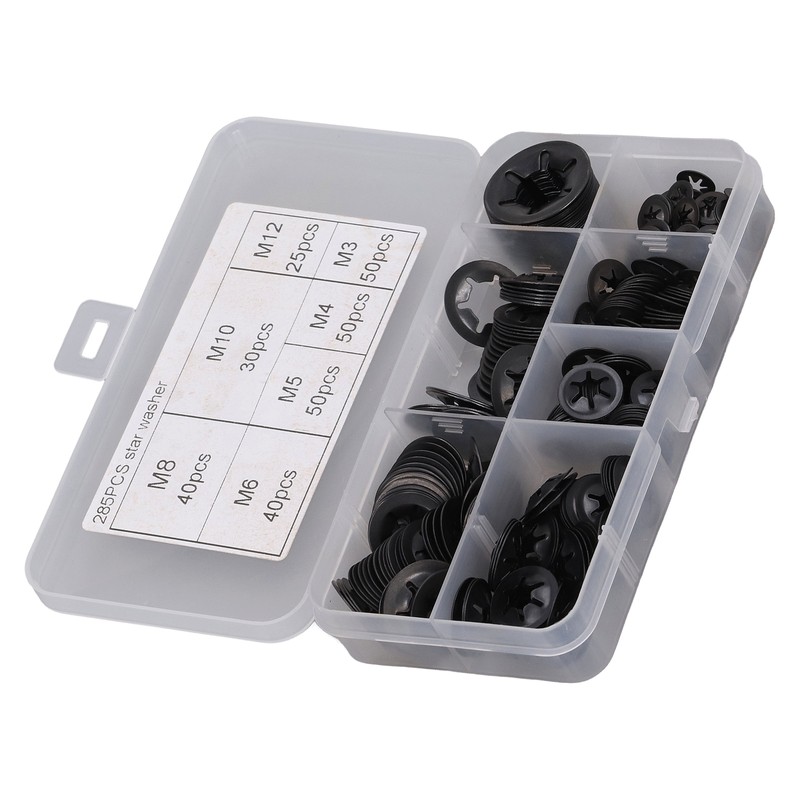 285Pcs Starlock Washer Internal Tooth Lock Fastener M3 M4 M5