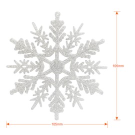 Naler Snowflake Christmas Decoration For Christmas Tree, White Glitter, Pack of 24