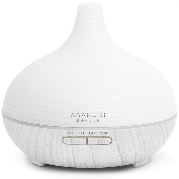 ASAKUKI 300ML Premium, Essential Oil Diffuser, Quiet 5-in-1 Humidifier, Natural Home Fragrance Diffuser with 7 LED Color Changing Light and Easy to Use
