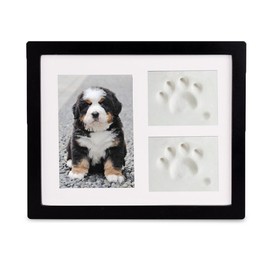 Dog Paw Tattoo Paw Print Set Dog Picture Frame - Rabbit Dog Animal Paw 3D Paw Print, Moulded Foam without Plaster for Animals, Photo Frame Paw Print Rabbit Cat (Black)