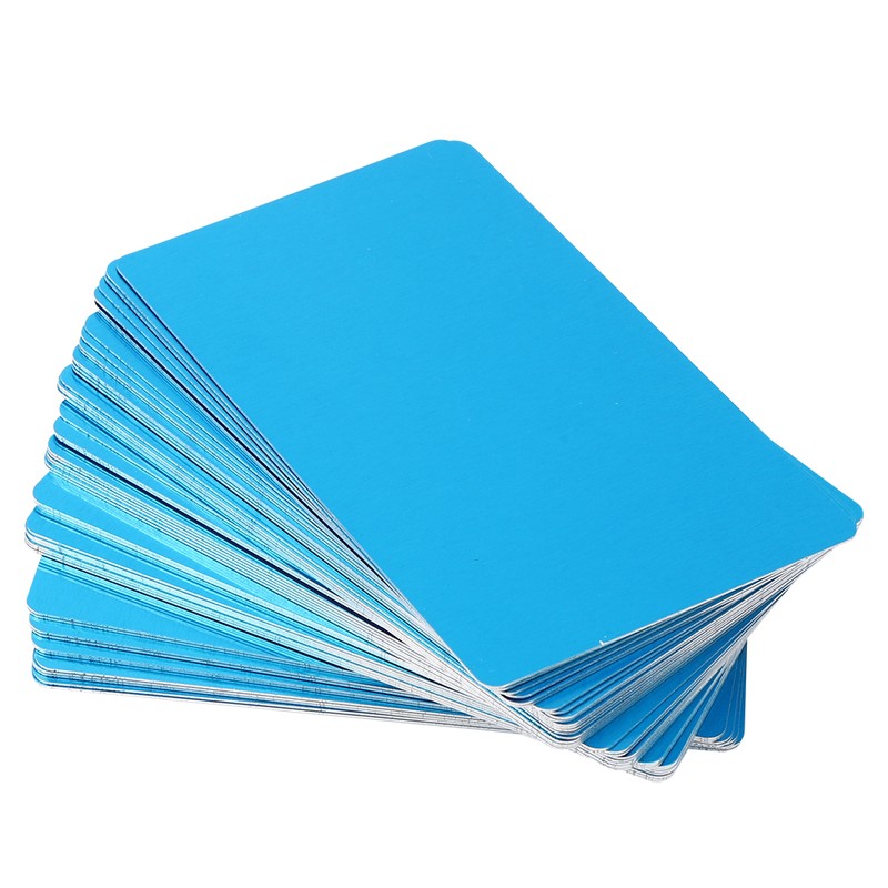 50Pcs Blue 0.45mm Thicken Marking Metal Card Test Material Nameplate