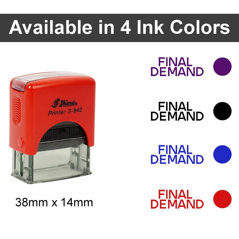 Printtoo Final Demand Self Inking Rubber Stamp Pre,Inked Office Stamp,