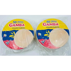 Obleas Gamba Colombiana tradicional, Traditional Wafers 300g each, 50 Count each - Pack of 2