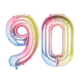 C-Spin 16" 90 Gradient Unicorn Pink Foil Number Balloons Birthday Party Princess Decor