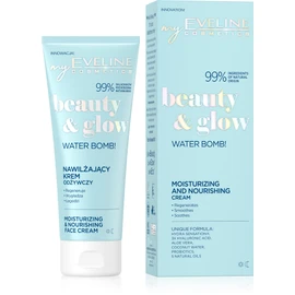EVELINE Beauty & Glow Water Bomb Moisturising Cream Suitable for Vegans Softening Soothing Protective Smoothing 99% Natural Ingredients 75 ml