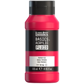 Liquitex BASICS Acrylic Fluid Paint, 118ml (4-oz) Bottle, Primary Red