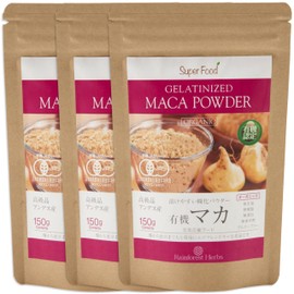 有機JASオーガニック マカ マカパウダー 150g 3袋 アンデス産 糊化パウダー