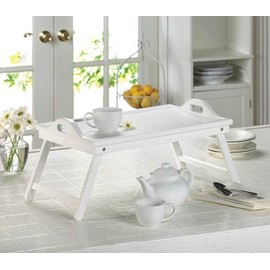 White Chic Folding Shabby Lap Desk Table Laptop Tray Books Breakfast Bed Serving by Mywholesalegifts (10015526)