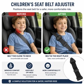 Seat Belt Adjuster for Kids – Universal Shoulder Strap Positioning Clip for More Comfortable Car Rides