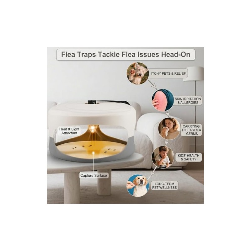 4 Packs Flea Traps for Inside Your Home, Effective Flea