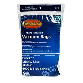 Envirocare Vacuum Bags Designed To Fit Eureka Mighty Mite Style C 3000 and 3100 Series Vacuums 817-9
