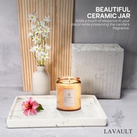 Lavault Ceramic Candle Jar - Decorative Jar for Candles - Ideal for Long-Lasting and Luxury Candles - Warm and Cozy Atmosphere for Better Home - Gift Decorative Candles for Women (Brown)