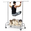 LiaMeE Heavy Duty Clothing Racks for Hanging Clothes, Adjustable Rolling