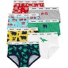 Carter's Boy`s 7 Pack Briefs, Dinosaur(3h739410)/White, 2-3T