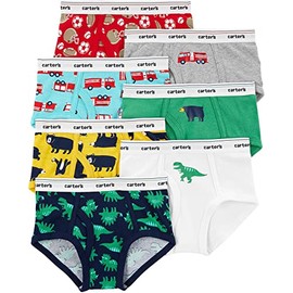 Carter's Boy`s 7 Pack Briefs, Dinosaur(3h739410)/White, 2-3T