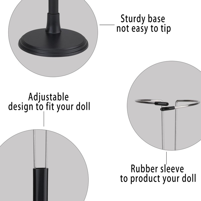 SHILIPAIJC 4pcs Doll Stands, Adjustable Doll Stands Display Holder, Action