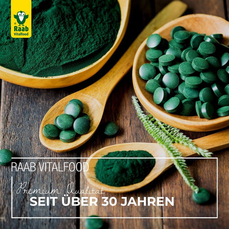 Raab Vitalfood Bio Chlorella-Tabletten aus reinen Micro-Algen, 200 Stück, vegan,