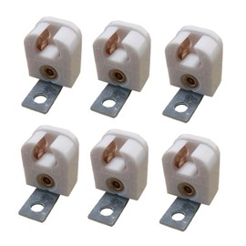 Led & Fluorescent Miniature G5 Bi-Pin T5 Lamp Holder Light Bulb Socket with Bracket & 6/32 Tapped Hole End Base 6PCS