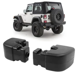 KUAFU Rear Pair Bumper End Cap Compatible with 1997-2006 Jeep Wrangler,65th Anniversary Edition Bumper Corner Protection Replacement for 55078139AA, CH1105140, CH1104140 55155761AB 55155760AB